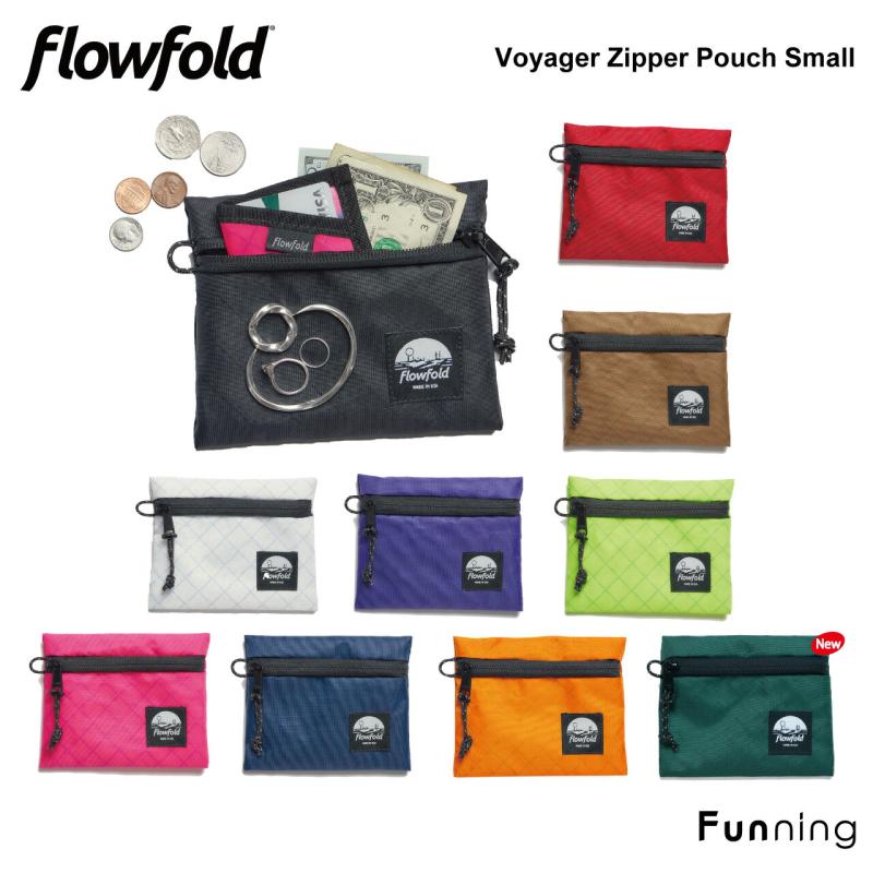 Flowfold フローフォールド ヴォイジャー ジッパーポーチ スモール ミニポーチ 小さめ 小銭入れ カード入れ 多目的 正規品 | flowfold