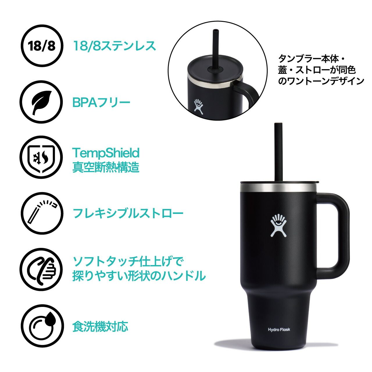 【25秋冬新色】 ハイドロフラスク オールラウンド トラベル タンブラー 24oz_709ml HydroFlask 保温 保冷 ステンレス 蓋付き 正規品 | HYDRO FLASK | 07