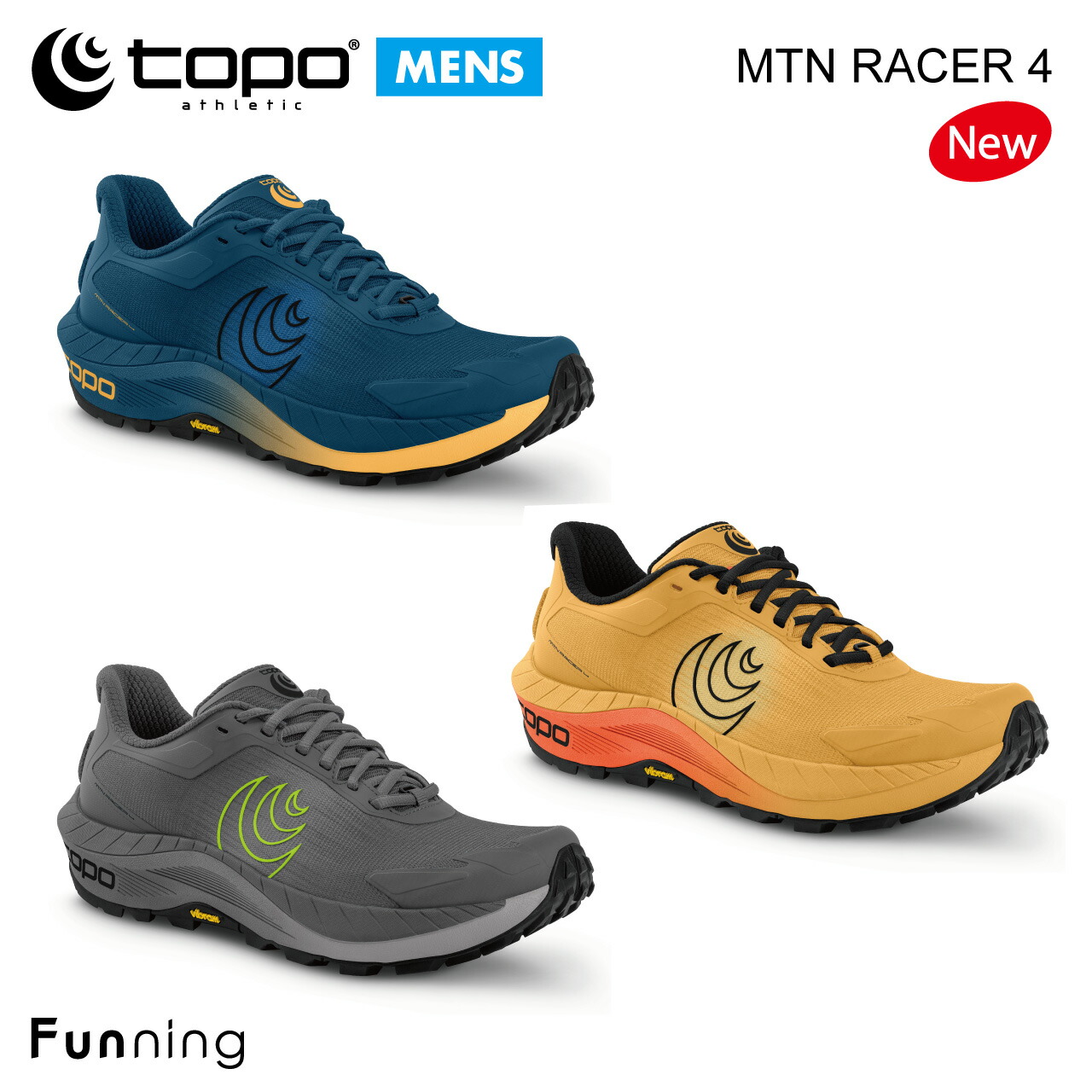 【25秋冬新登場】Topo Athletic トポ アスレチック MTN RACER 4 (エムティエヌレーサー4) メンズ トレイルランニングシューズ 正規品 | TOPO Athletic