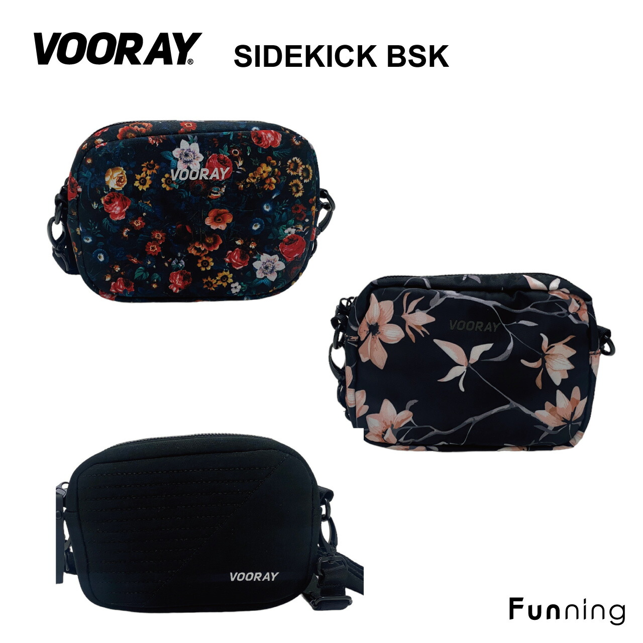 VOORAY (ヴォーレイ) サイドキック クロス ボディバッグ ショルダーポーチ サコッシュ 斜めがけ ユニセックス 男女兼用 アウトドア お散歩 | VOORAY