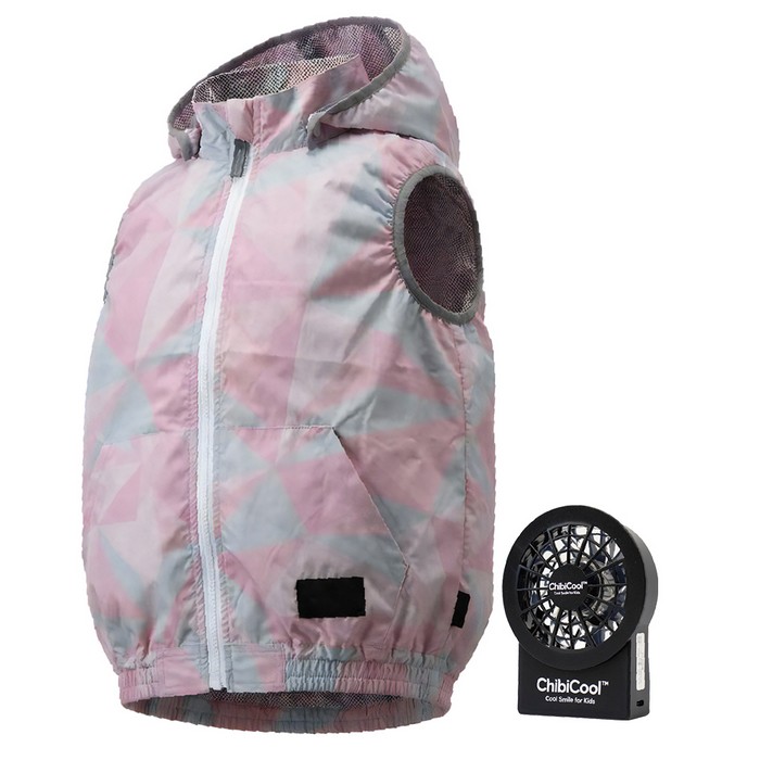充電式内蔵ファン付き　KIDS 子供用空調服　ベスト CUC ChibiCool ファン付き ベスト 子供用 キッズ ジュニア 電動ファン