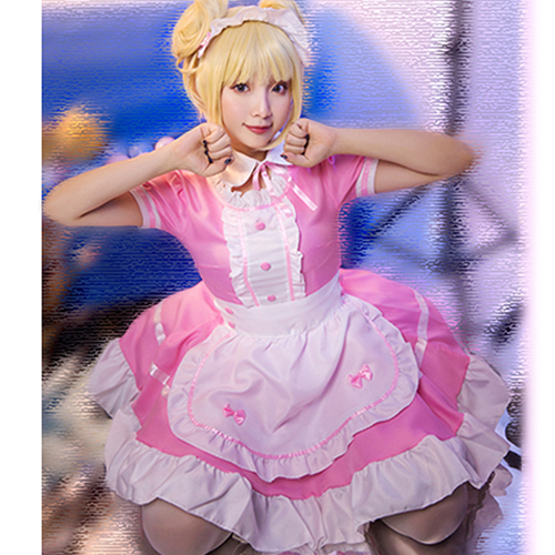 メイド服 コスプレ 赤 紫 水色 緑 ピンク 黒 コスチューム メイド かわいい 大きいサイズ セクシー エプロン ゴスロリ ロリータ ハロウィン |  | 01