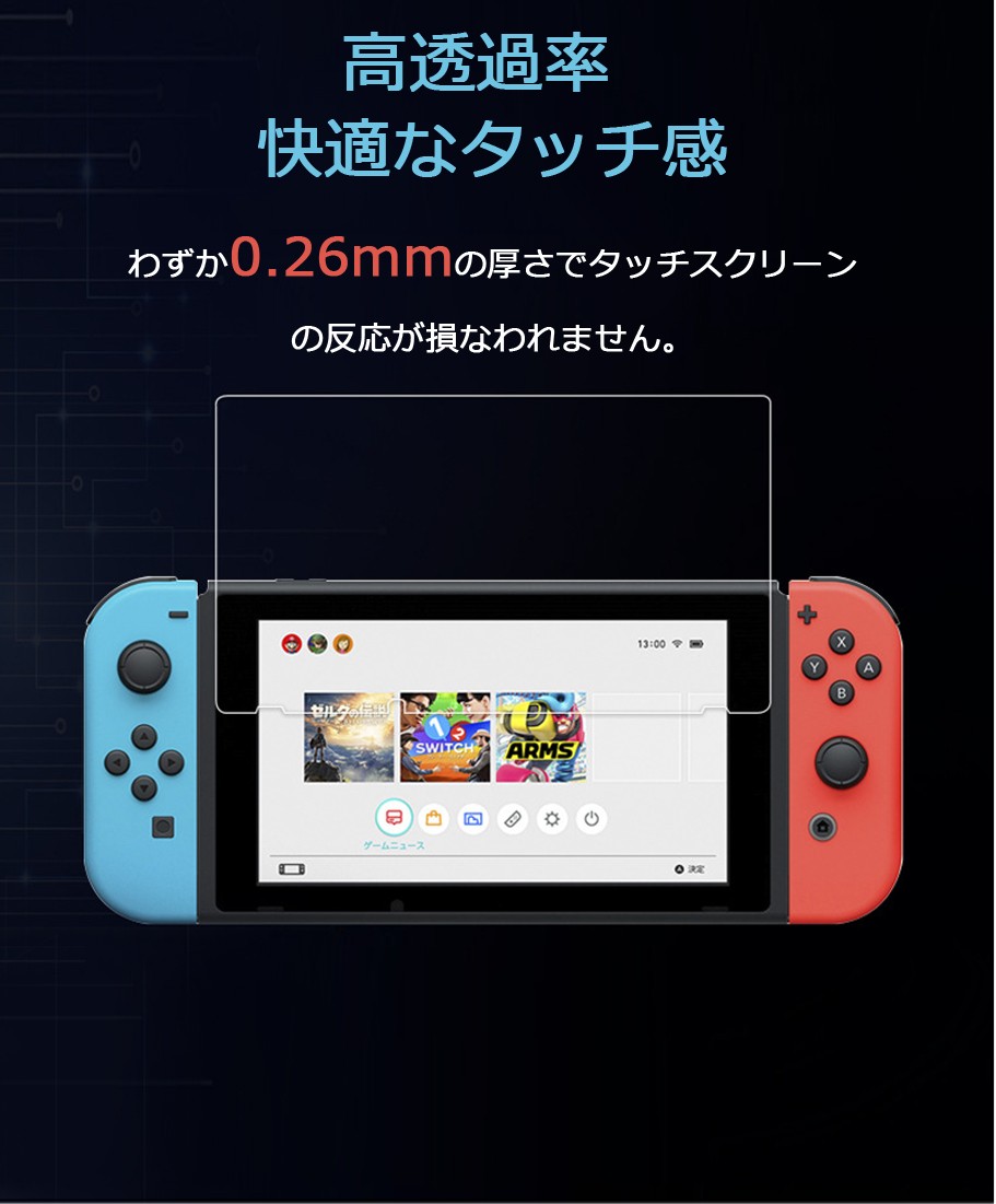 2枚セットNintendo Switch フィルム 任天堂スイッチ 強化ガラス