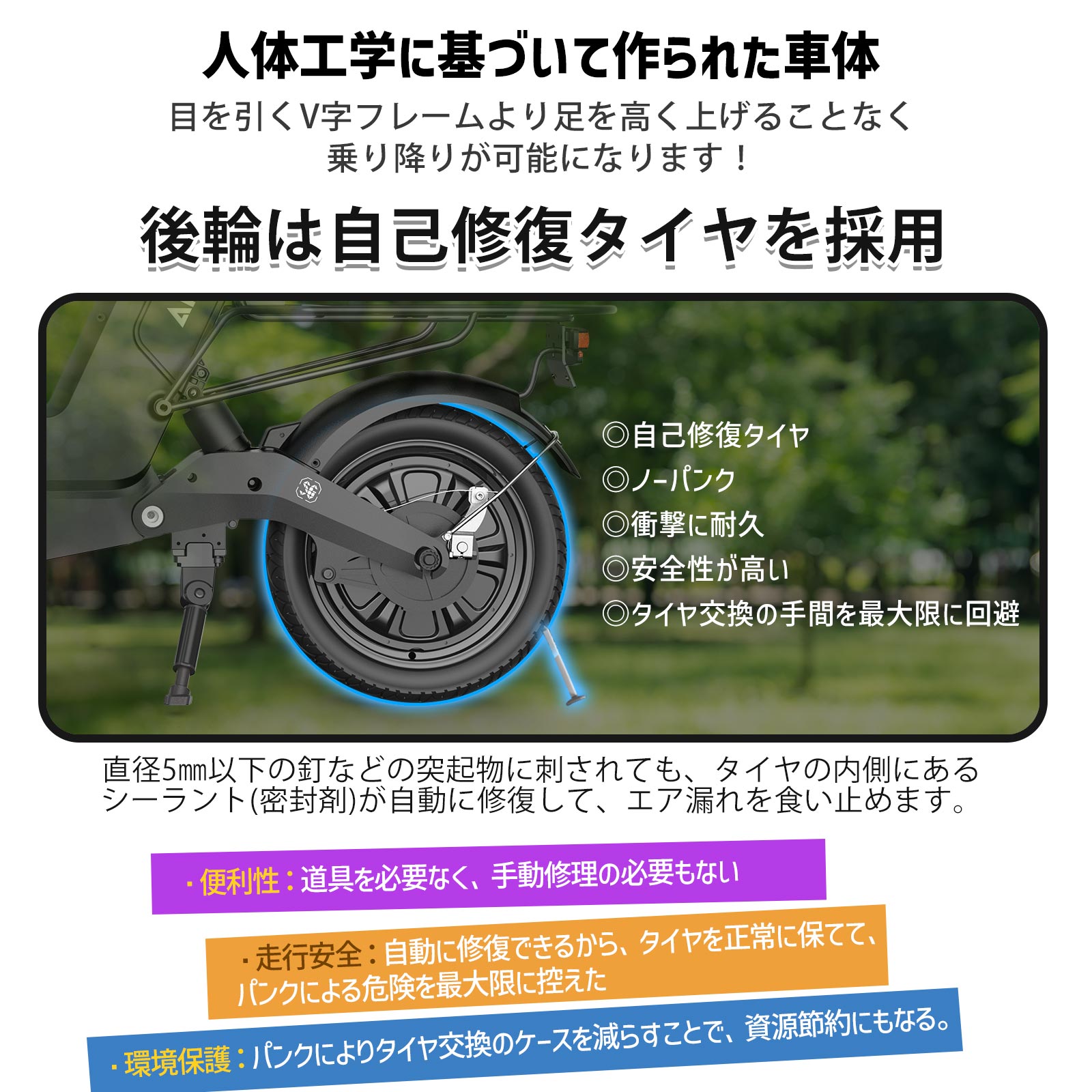 特定小型原付モデル] 電動自転車 電動バイク 免許不要 500W NFC機能搭載 サスペンション付き 自己修復タイヤ 着脱式バッテリー 防振性 安定性  通学 通勤 : d60 : Funsedyヤフー店 - 通販 - Yahoo!ショッピング