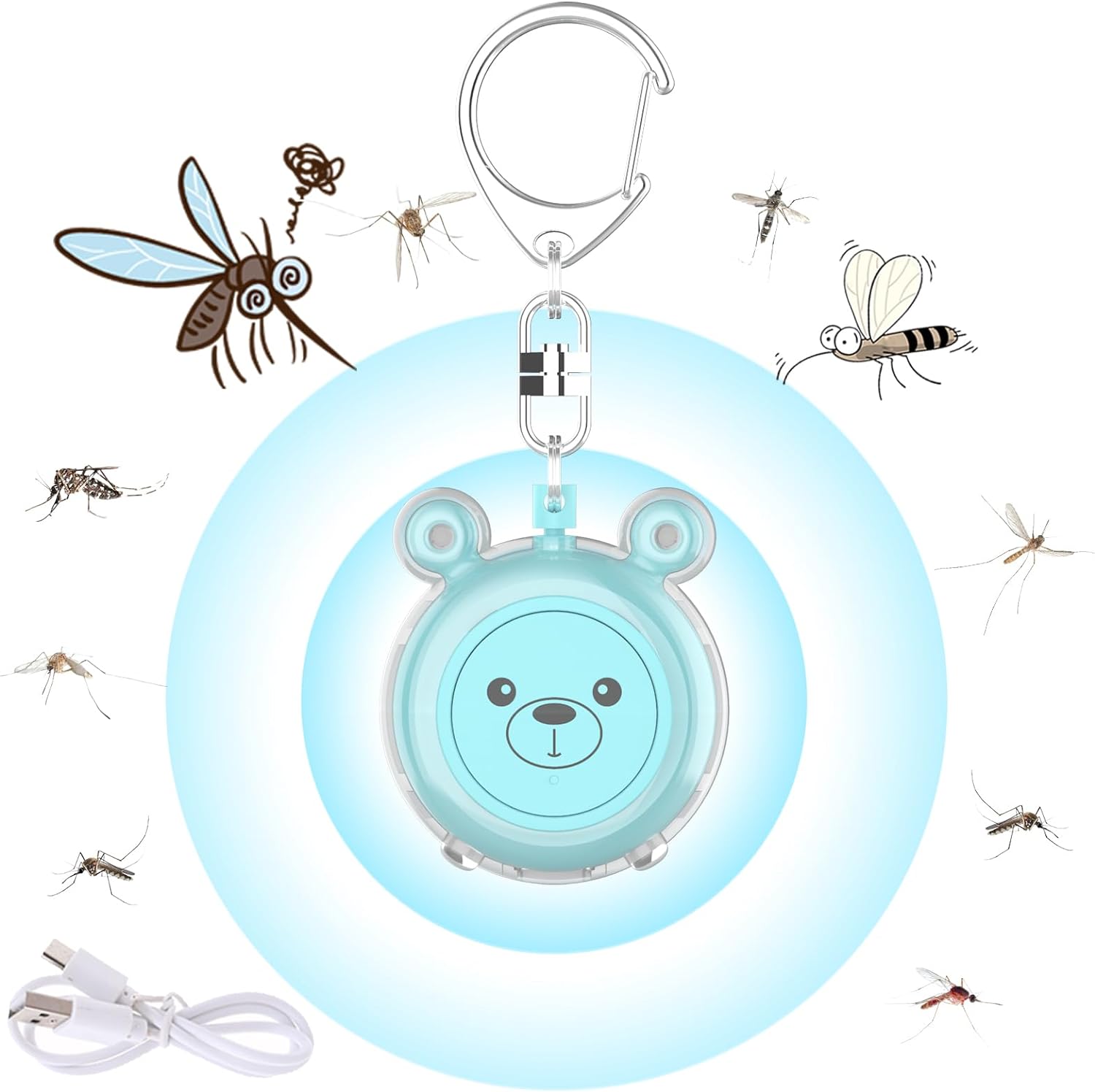 虫除け 吊り下げ 超音波 蚊取り器 害虫駆除器 360°超音波 ?力 虫よけ