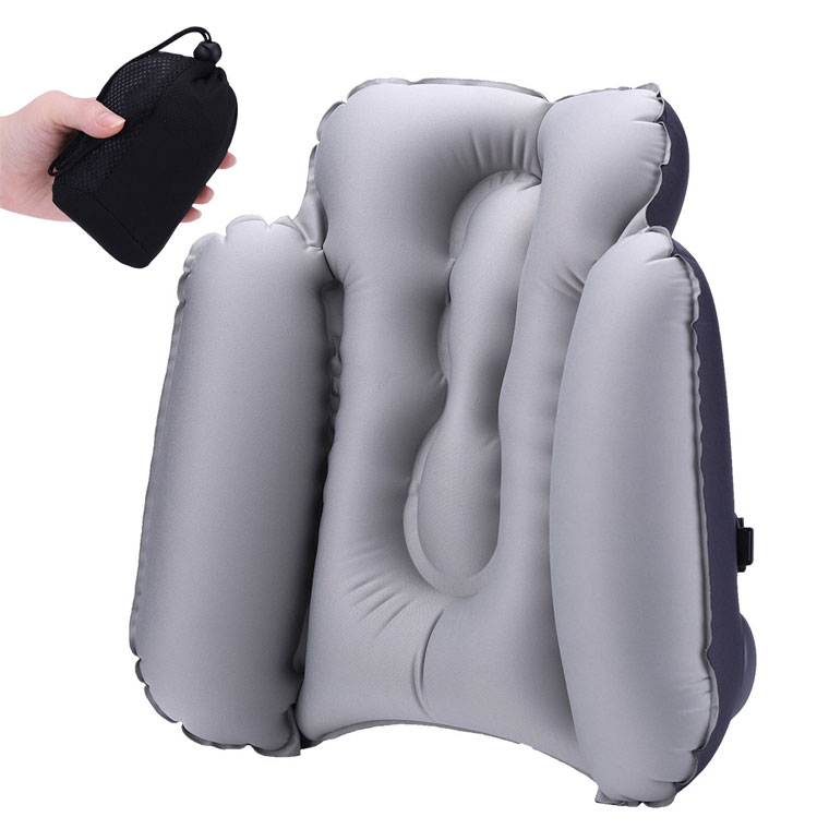 【手で押すだけで膨らむ】腰枕 椅子 腰 クッション 椅子 車 腰痛クッション 腰枕 携帯 腰痛 腰まくら 飛行機 背もたれ 腰痛 クッション エアー 車 旅行 |  | 01