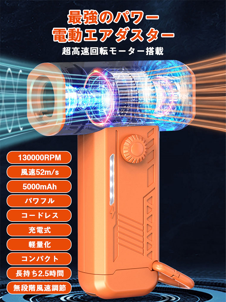 【新品未使用】エアダスター 充電式 電動 超強力 小型 ブロワー 200000RPM 4段階 エアダスター 電動 充電式 電動エアダスター 超強力 強力 小型