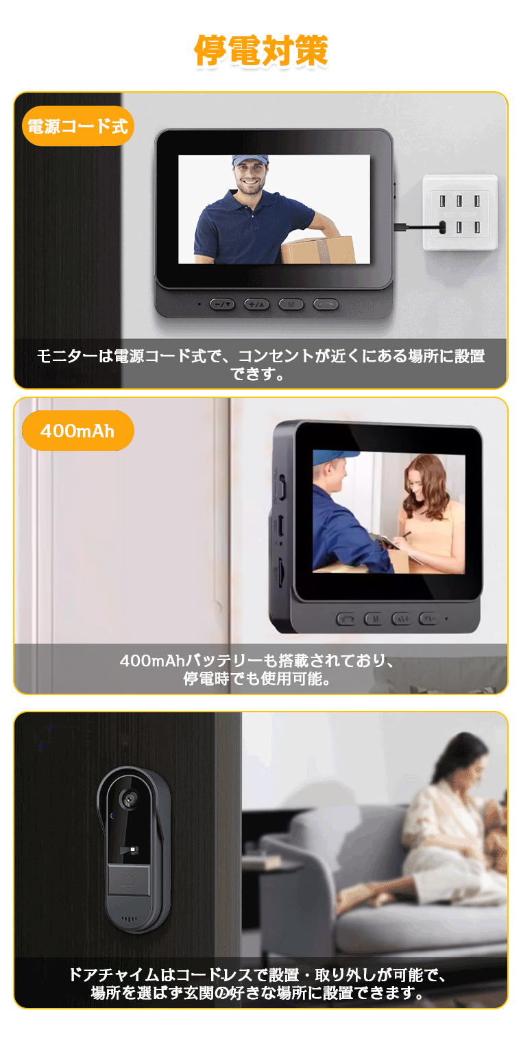 ワイヤレスドアモニター　インターホン　panasonic 2018年4月購入 外でもドアホン 2-7型