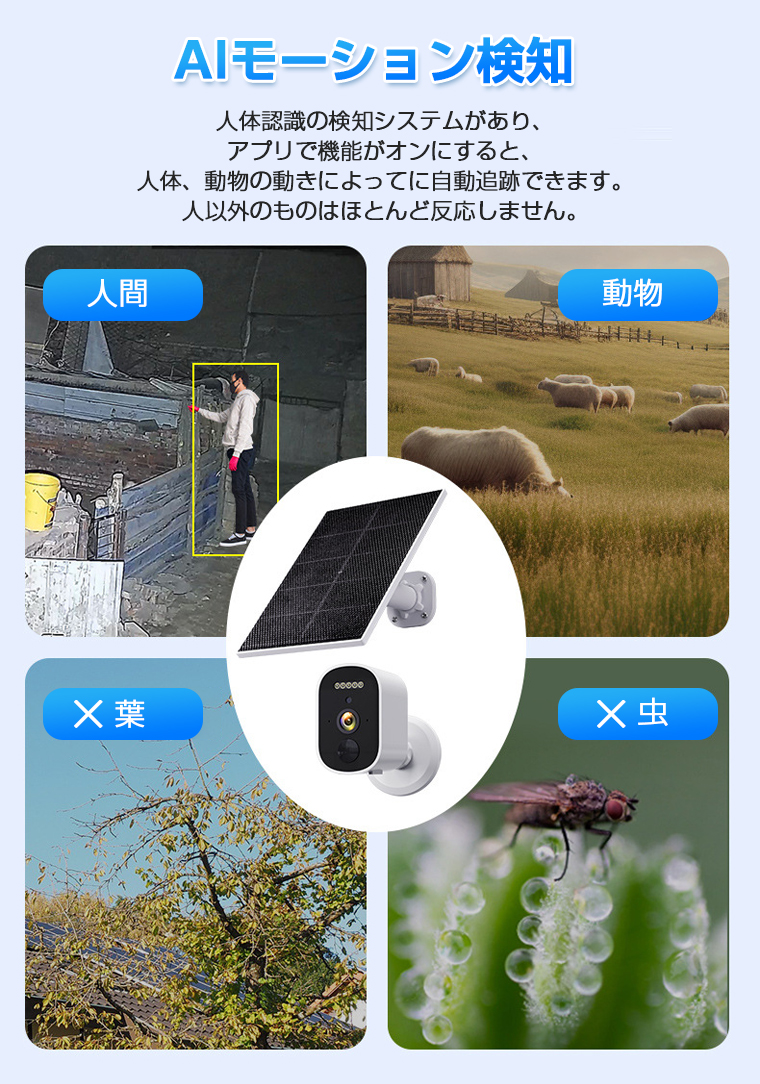 工事不要・マグネット式】防犯カメラ 屋外 ソーラー マグネット 電源