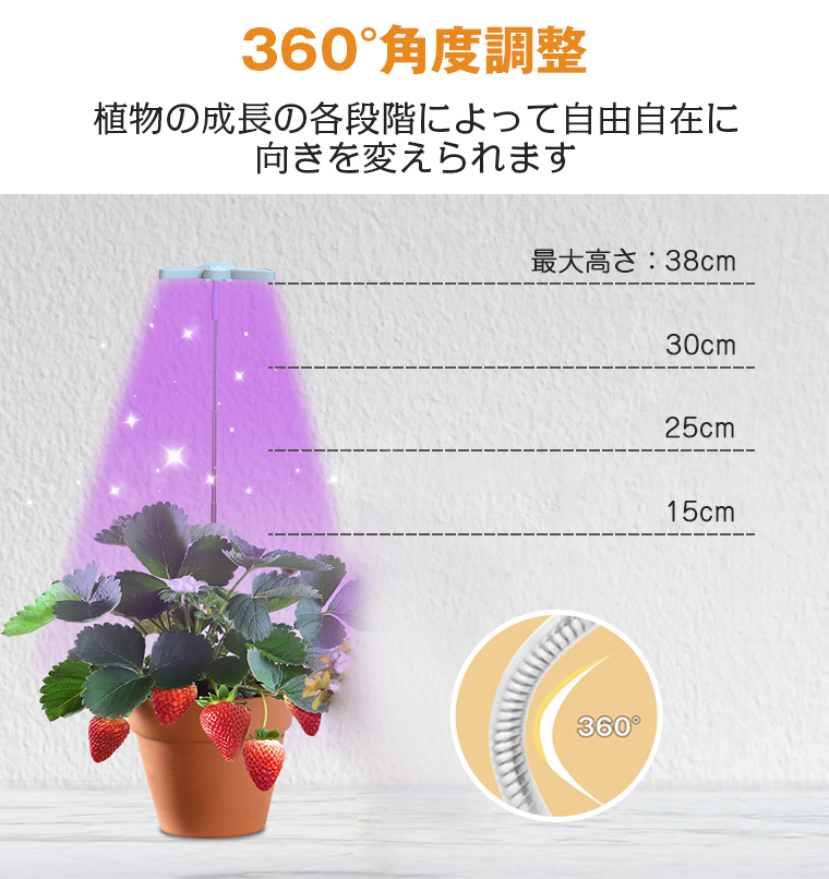 植物育成ライト led おしゃれ タイマー 植物育成LED 多肉植物 観葉植物