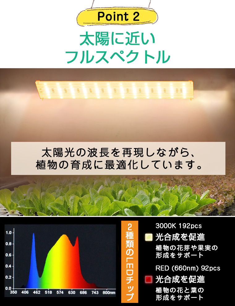植物育成ライト LED フルスペクトル タイマー機能付き パネル 4ヘッド式 288個 屋内 屋外用 観葉植物 多肉植物 植物育成ライト LED 育成ライト 植物ライト |  | 07