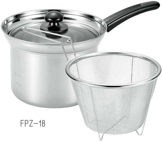 深型片手鍋(ザル付き)18cm FPZ-18 毎日使いの多用途お鍋 オール熱源 