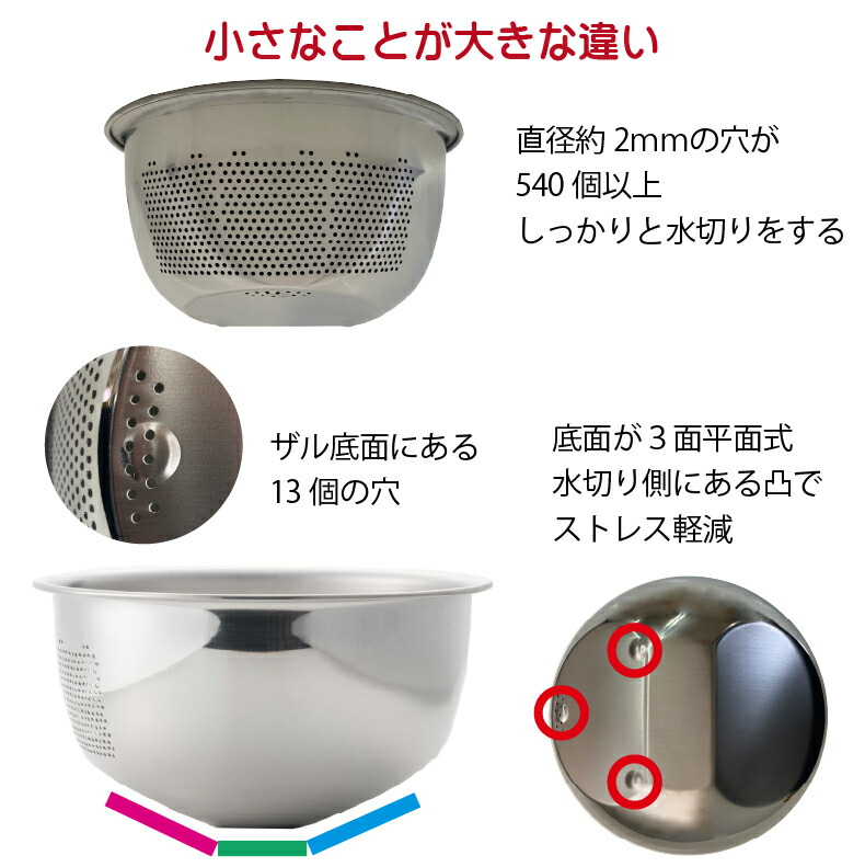 予約】 燕市 正規品 ステンレス 米とぎボウル ザル ボール