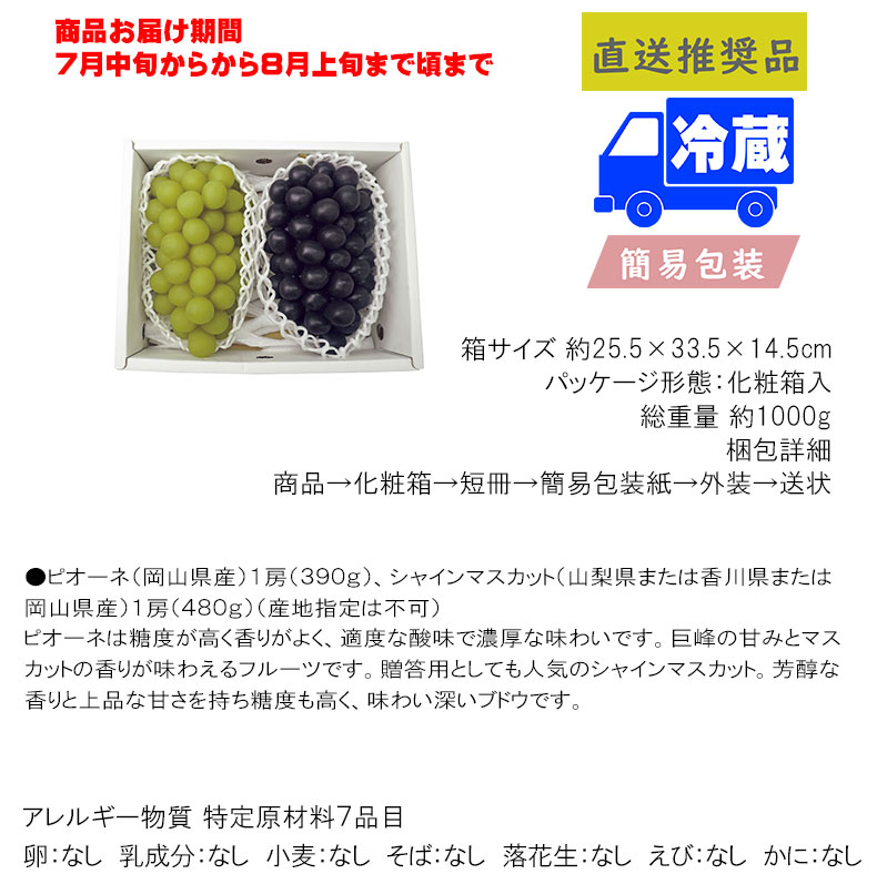 シャインマスカット＆ピオーネ食料品 産直農産 ぶどう_1