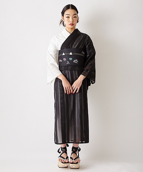 浴衣 魔女猫オッドアイ 浴衣 単品 ふりふオリジナル 日本製 ゆかた レディース 女性 片身合わせ レース 夏着物 和風 レトロ モダン かわいい 0651 3 090 ふりふ 通販 Yahoo ショッピング