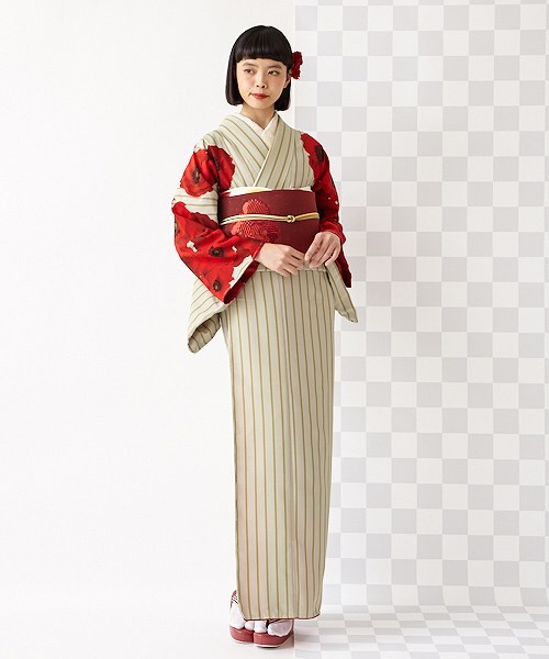 公式 和服 ふりふ プレタ 単品 小紋 姉萌音 Br 洗える着物 大正ロマン きもの 着物 女性 和装 和服 レトロモダン 個性的 花柄 仕立て上がり 0658 7 プレタ ふりふ 女性 フリーサイズ 正規版 の