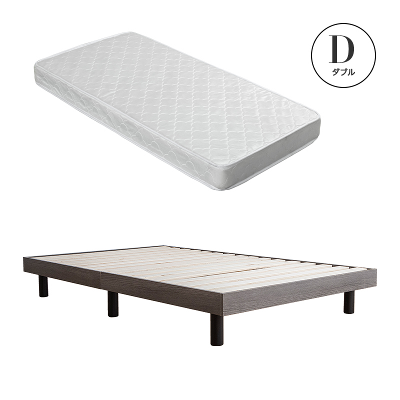 MINT すのこベッド ベッド マットレスセット ダブル ダブルベッド
