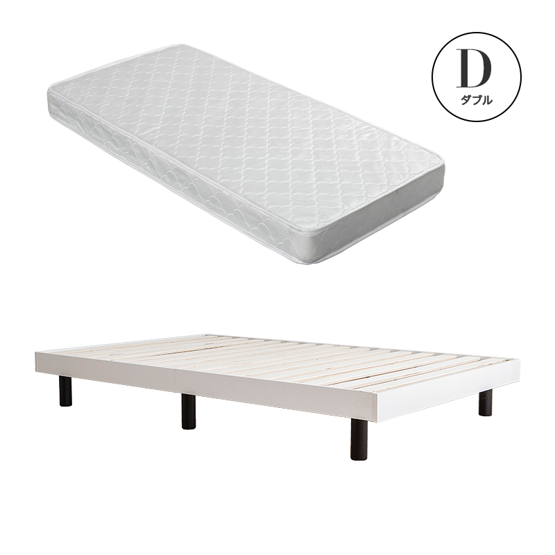 MINT すのこベッド ベッド マットレスセット ダブル ダブルベッド