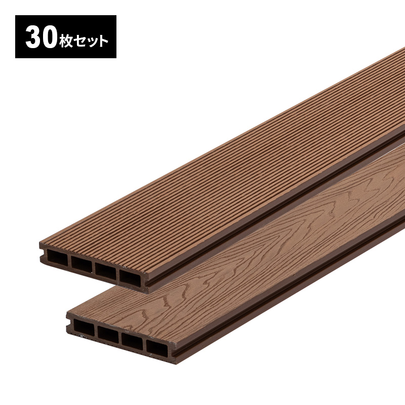 床板 デッキ用 30枚セット 床材 樹脂製 表面板材 200×14.5cm 人工木 ウッドデッキ DIY 人工木 おしゃれ キット ガーデンデッキ 庭 組み立ての画像