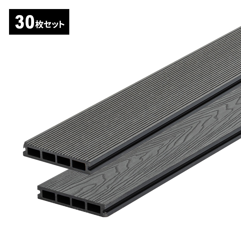 床板 デッキ用 30枚セット 床材 樹脂製 表面板材 200×14.5cm 人工木 ウッドデッキ DIY 人工木 おしゃれ キット ガーデンデッキ 庭 組み立ての画像