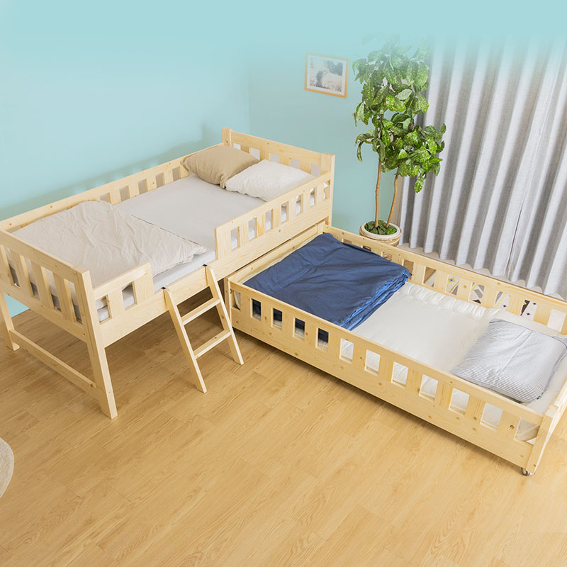 二段ベッド 2段ベッド 木製 親子ベッド ツインベッド 低ホルムアルデヒド 木製ベッドの画像