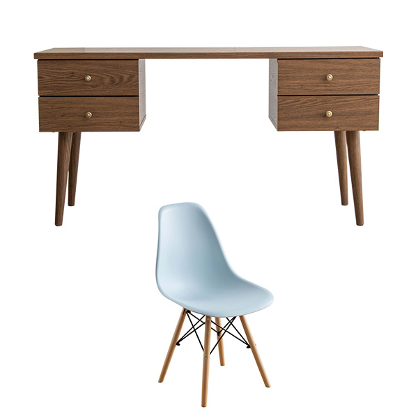 MINT デスク チェア セット パソコンデスク 木製 デスク＆チェア2点