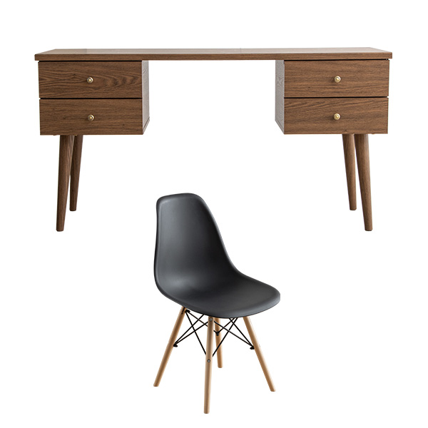 MINT デスク チェア セット パソコンデスク 木製 デスク＆チェア2点