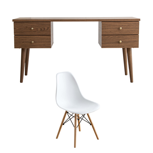 MINT デスク チェア セット パソコンデスク 木製 デスク＆チェア2点