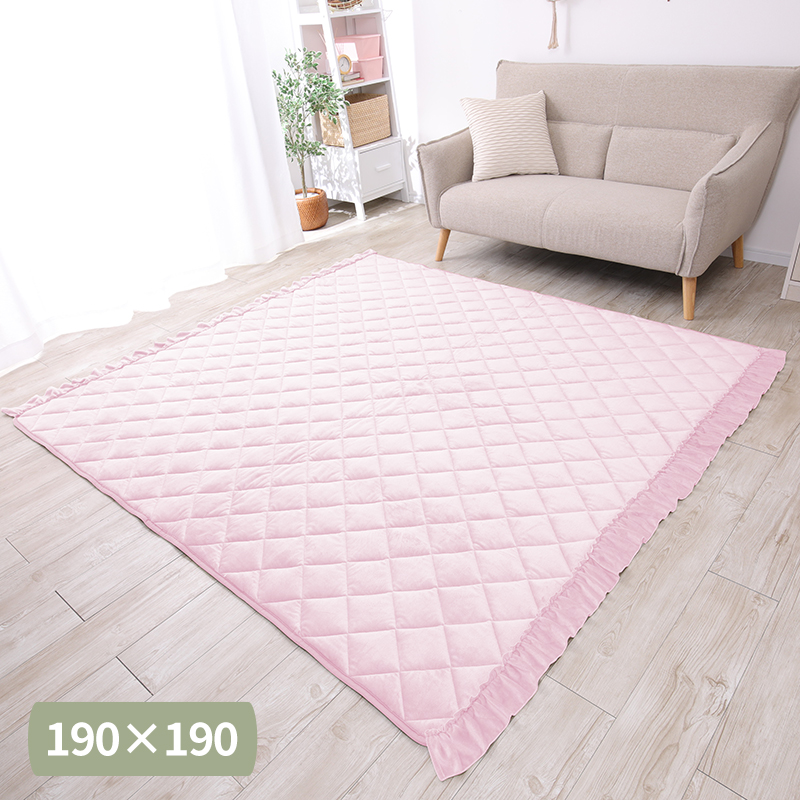 フワフワ薄いピンクラグ MINT フリルラグ ラグ ラグマット ふんわり 大人かわいい フェミニン