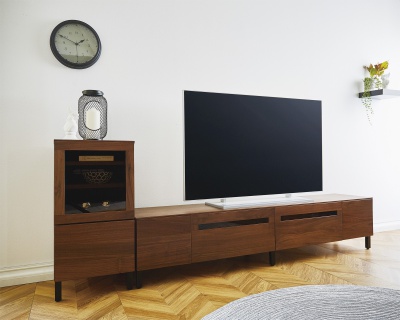 テレビボード　ナラ無垢材 TVボード 幅150cm,180cm,210cm NA色(ナラ無垢材前板)/WN色