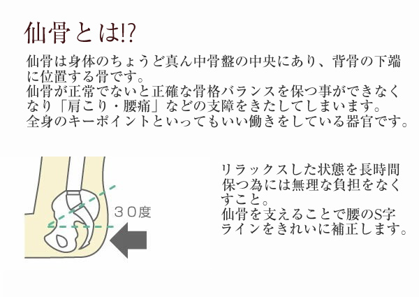 ITAWARI座椅子：仙骨を支えると姿勢が良くなります