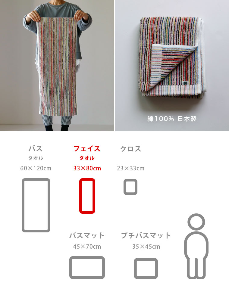 日本製タオル「ネオ・リバイブ」フェイスタオル【国産 綿100