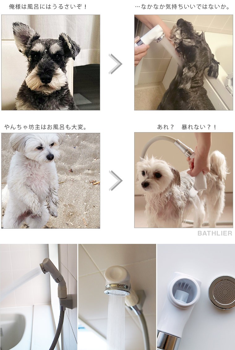 ペット用 シャワーヘッド マイクロバブル Bathlier ボリーナ ペットケア Petcare 送料無料 日本製 犬用 マイクロナノバブル Bollina シャンプー 1213 お風呂のソムリエshop 通販 Yahoo ショッピング