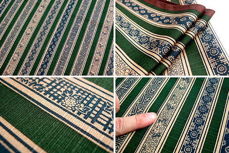 三筋立て縞小紋-緑（50cm）