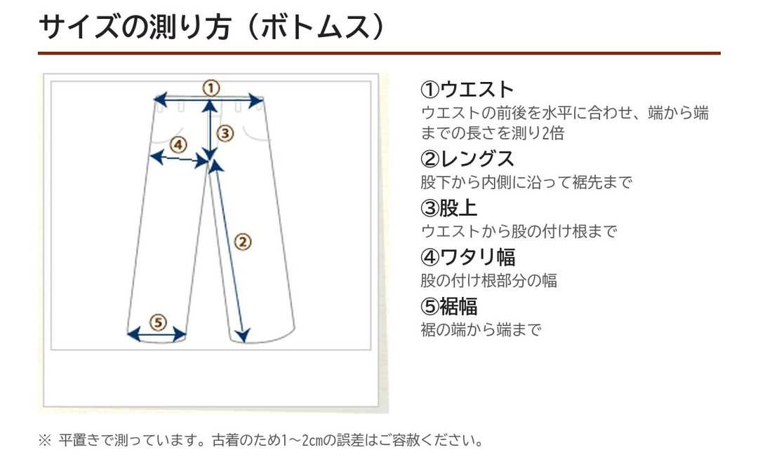 サイズの測り方