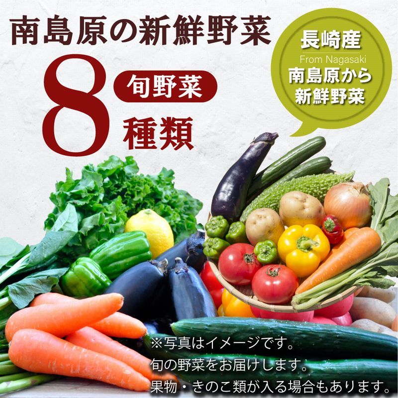 ポイント5倍／ おまかせ 野菜セット 8種類 長崎県産 南島原産 九州産