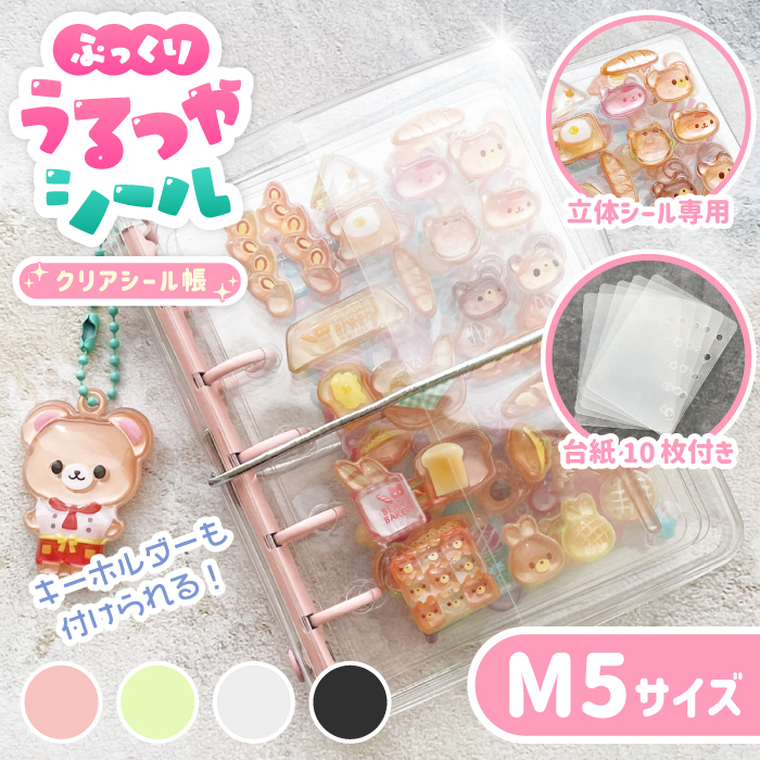 立体シール専用 シール帳 M5サイズ 専用リフィル10枚付き】シール帳