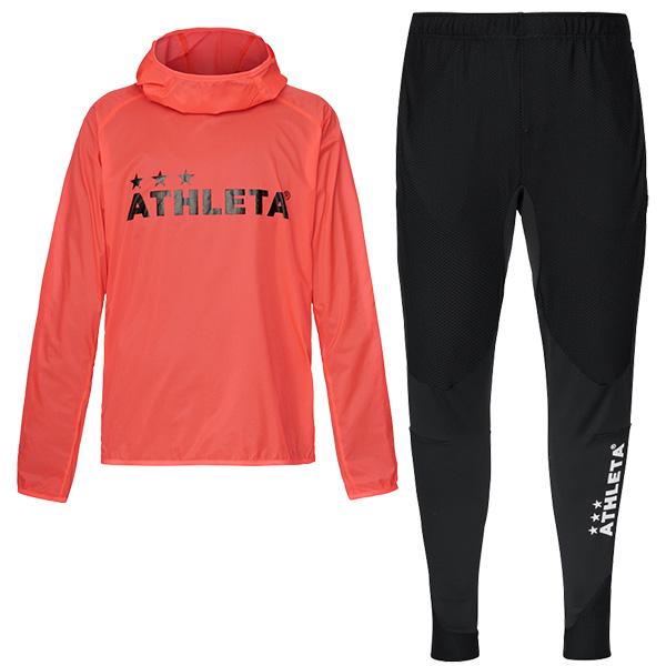 【上下セット】 アスレタ ATHLETA ライトウィンドシェルプルオーバー トレーニングスリムジャージパンツ 上下 02382-02386 サッカー フットサル 練習着 メンズ