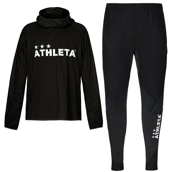 【上下セット】 アスレタ ATHLETA ライトウィンドシェルプルオーバー トレーニングスリムジャージパンツ 上下 02382-02386 サッカー フットサル 練習着 メンズ