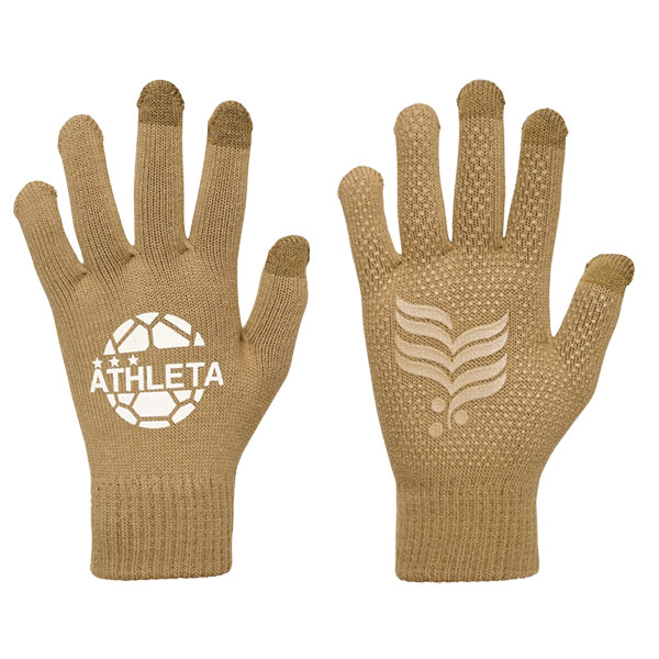 【ネコポス選択可】アスレタ ATHLETA フィールド ニットグローブ 手袋 05342 サッカー フットサル 滑り止め付き スマホ対応 大人用 | ATHLETA | 01