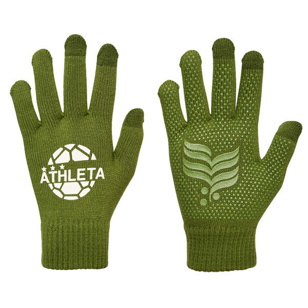 【ネコポス選択可】アスレタ ATHLETA フィールド ニットグローブ 手袋 05342 サッカー フットサル 滑り止め付き スマホ対応 大人用 | ATHLETA | 02
