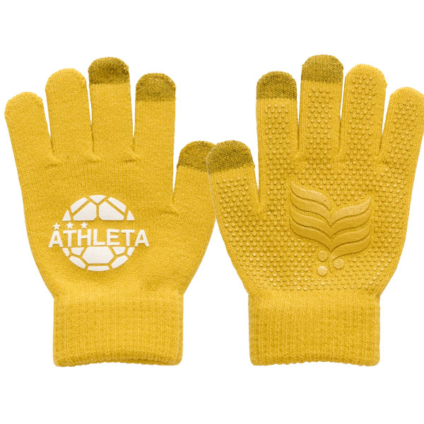 【ネコポス選択可】アスレタ ATHLETA ジュニア フィールド ニットグローブ 手袋 05342J サッカー フットサル 滑り止め付き スマホ対応 通学 子供用 | ATHLETA | 02