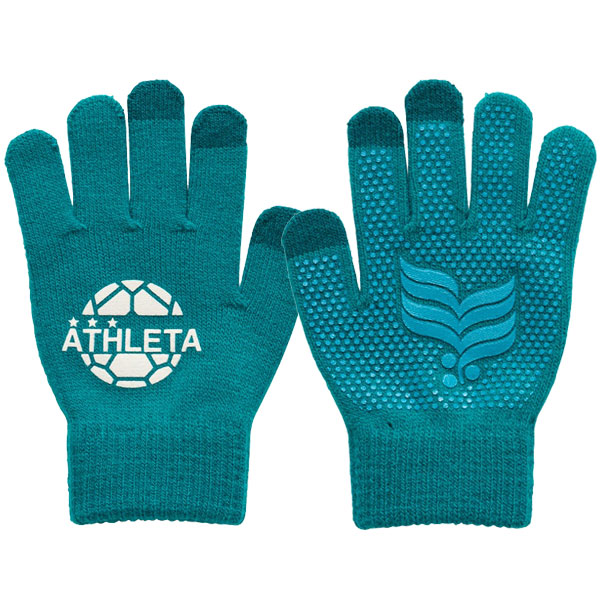 【ネコポス選択可】アスレタ ATHLETA ジュニア フィールド ニットグローブ 手袋 05342J サッカー フットサル 滑り止め付き スマホ対応 通学 子供用 | ATHLETA | 03