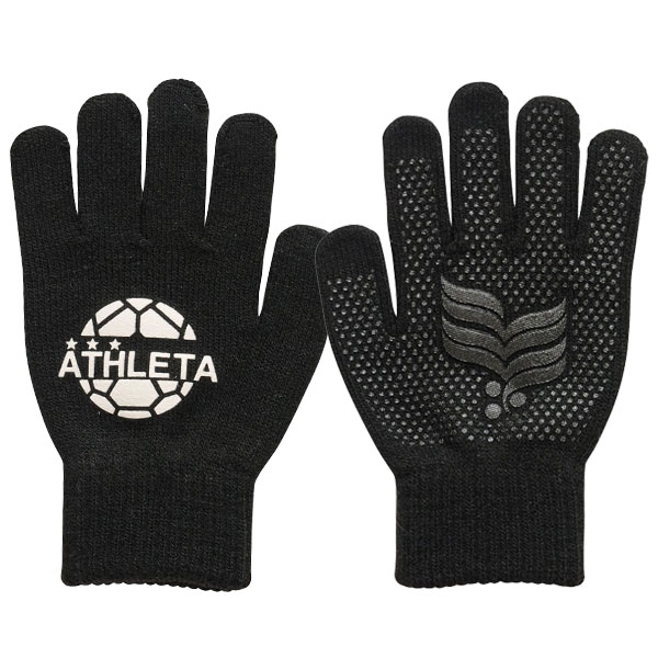 【ネコポス選択可】アスレタ ATHLETA ジュニア フィールド ニットグローブ 手袋 05342J サッカー フットサル 滑り止め付き スマホ対応 通学 子供用 | ATHLETA | 05