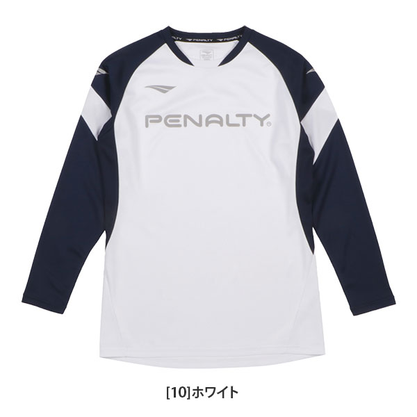 PENALTY 長袖シャツ ホワイト ネイビー Lサイズ PENALTY（ペナルティ） 【ネコポス選択可】 プロ ロングスリーブ