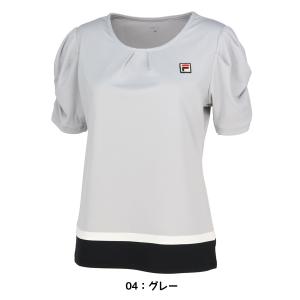 【ネコポス送料無料】フィラ FILA テニスウエア ギャザー Tシャツ レディース VL2697