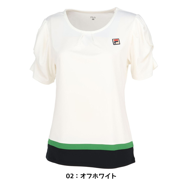 【ネコポス送料無料】フィラ FILA テニスウエア ギャザー Tシャツ レディース VL2697｜futabaharajuku｜02