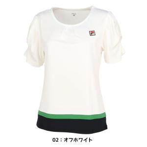 【ネコポス送料無料】フィラ FILA テニスウエア ギャザー Tシャツ レディース VL2697