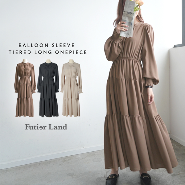 Futier Land ワンピース ロング丈 マキシ丈 バルーン袖
