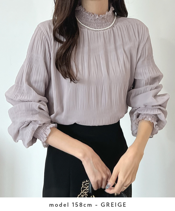 Futier Land（フューティアランド） ブラウス シャーリング 裏起毛